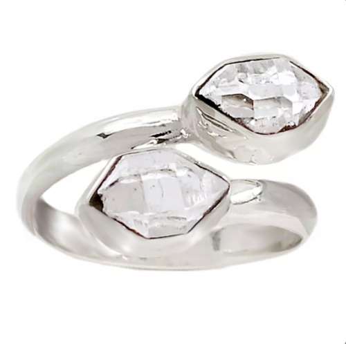 Natural Herkimer Diamond Solid Sterling Silver Ring Size US 9 or R