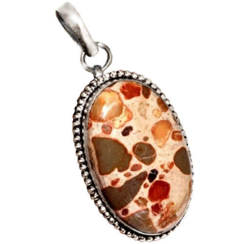 Exquisite Asteroid Poppy Jasper .925 Sterling Silver Pendant