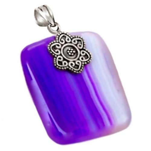 Natural Botswana Lace Agate Rectangle Gemstone .925 Sterling Silver Plated Handmade Earrings
