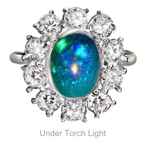 Regal 23.94 cts Ethiopian Fire Opal CZ Gemstone set in Solid .925 Sterling Ring Size 7 or O