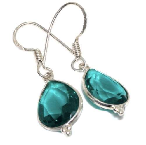 Handmade Dainty Apatite Pears set in Gemstone .925 Sterling Silver Plated Dainty Earrings