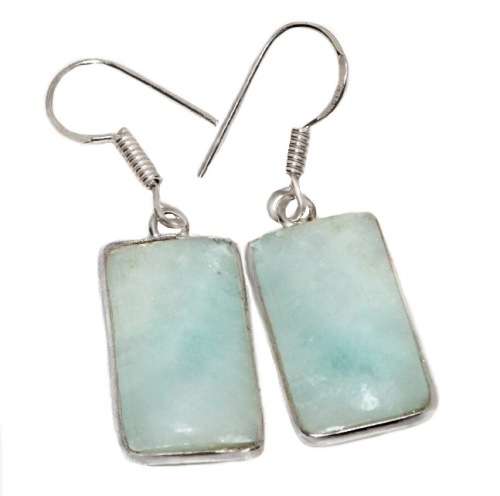 Rare Natural HemImorphite Crystal Gemstone set in .925 Sterling Silver Plated Handmade Earrings