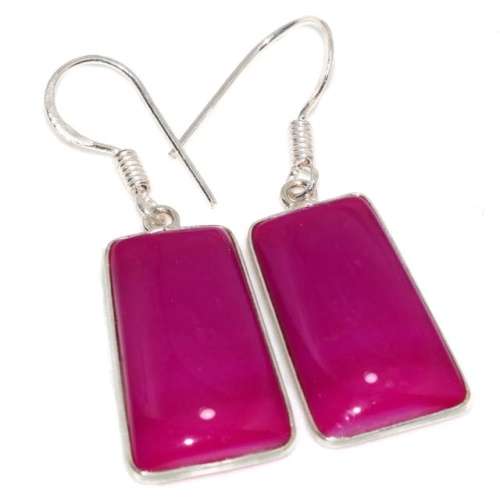Natural Pink Botswana Lace Agate Gemstone set in .925 Sterling Silver Plated Handmade Earrings