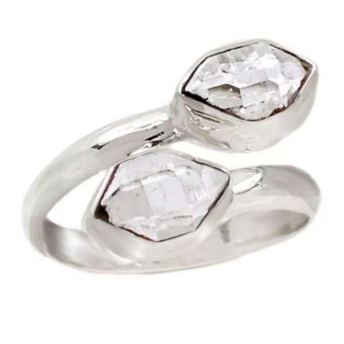 Natural Herkimer Diamond Solid Sterling Silver Ring Size US 9 or R