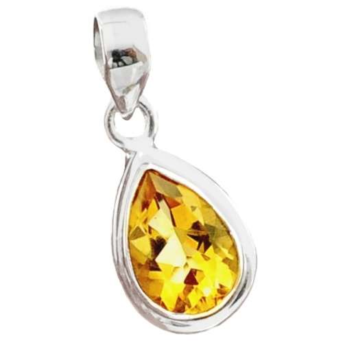 4 Cts Natural Citrine Gemstone Solid .925 Sterling Silver Pendant