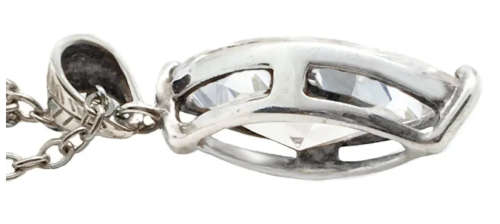 Elegant High Sparkle Marquise Shape White Zirconia set in Solid .925 Sterling Silver Pendant