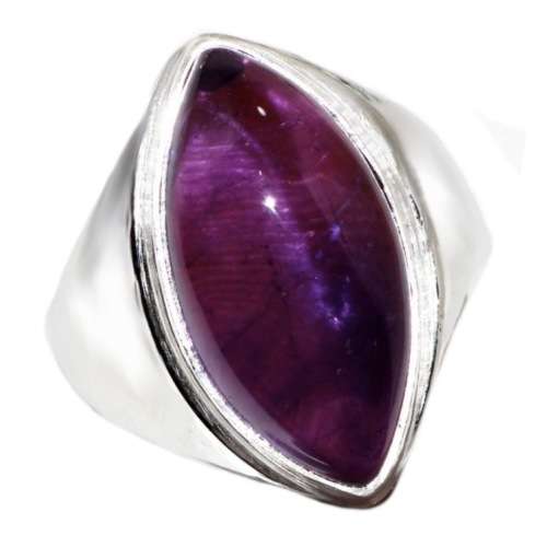 Natural Purple Amethyst Marquise Gemstone in.925 Sterling Silver Plated Ring Size US 9 / R 1/2