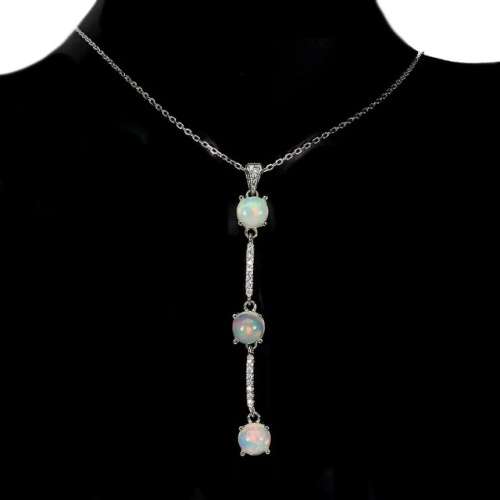 6 Natural Unheated Rainbow Full Flash Fire Opal  Solid .925 Silver Earrings