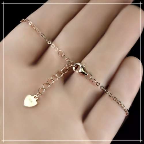 Deluxe Rose Gold Natural Morganite White Cubic Zirconia Solid .925 Sterling Silver Bracelet