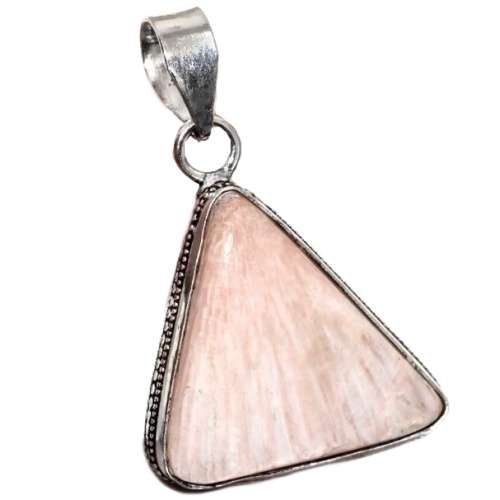 Natural Scolecite Oval Shape Gemstone in .925 Sterling Silver Plated Handmade Ring Size US 8 or Q