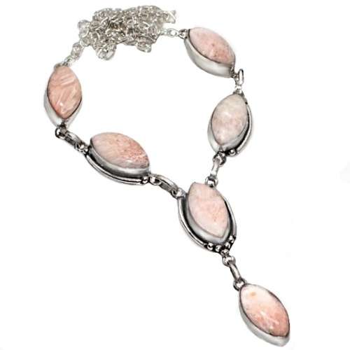 Natural Scolecite Oval Shape Gemstone in .925 Sterling Silver Plated Handmade Ring Size US 8 or Q