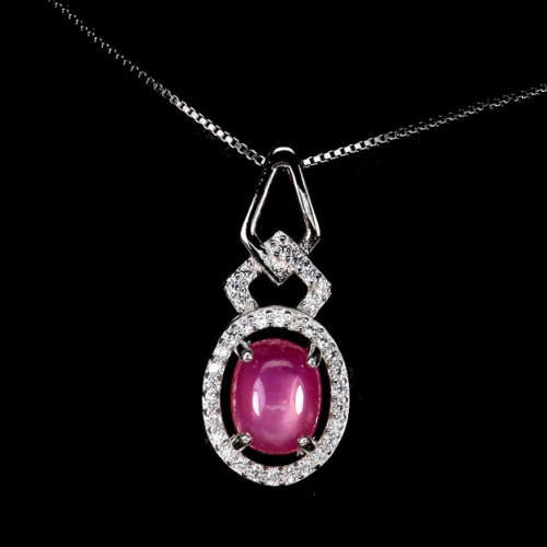 Deluxe Natural Red Pink Ruby and White CZ Gemstone Set in Solid .925 Sterling Silver Earrings