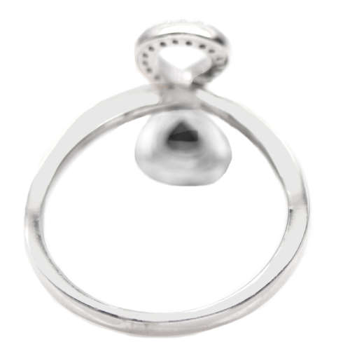 Deluxe Natural Blue Sapphire & White Cubic Zirconia in Solid.925 Silver 14K W/Gold Ring Size 8/Q