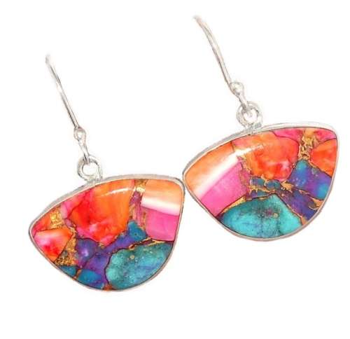 Limited Edition -Natural Kingman Pink Dahlia Turquoise Gemstone Solid .925 Sterling Silver Ring 7