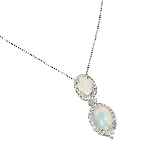 Deluxe Unheated Ethiopian Rainbow Full Flash Fire Opal Solid .925 Sterling Pendant Necklace