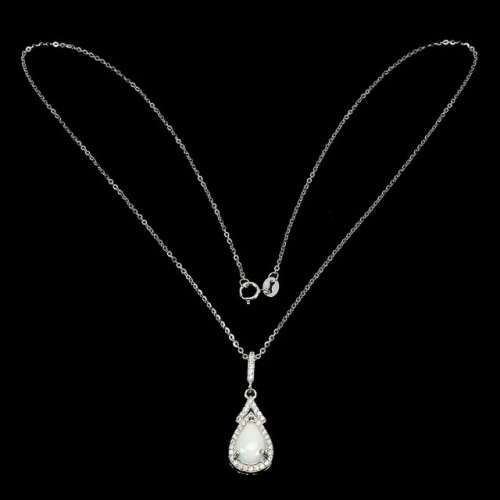 Deluxe Unheated Ethiopian Rainbow Full Flash Fire Opal Solid .925 Sterling Pendant Necklace