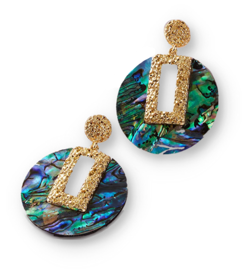 Handmade Simulated Acrylic Abalone Shell Fashion Stud Earrings
