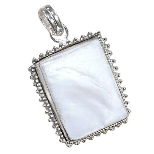 Natural Mother Of Pearl and White River Pearl in.925 Sterling Silver Plated Mixed Shape Earrings