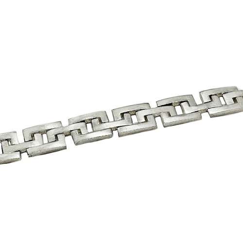 18 cm Handmade Eternity Links Hallmarked MEX .925 Sterling Silver Bracelet for Men