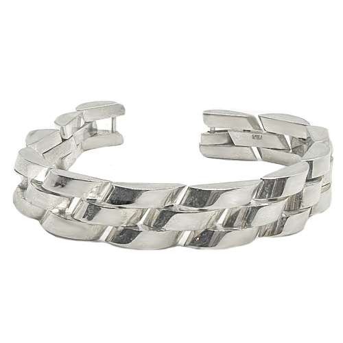 Mexican .925  Silver Hallmarked Handmade 19 cm Bracelet for Men