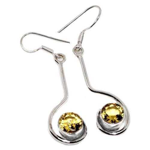 Faceted Citrine Gemstone .925  Silver Earrings