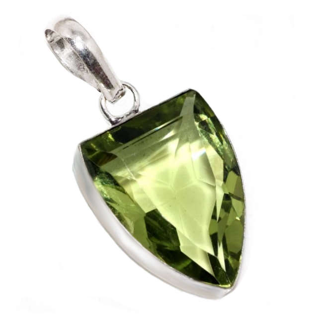 Peridot Geometric Shape set in .925 Sterling Silver Plated Handmade Earrings