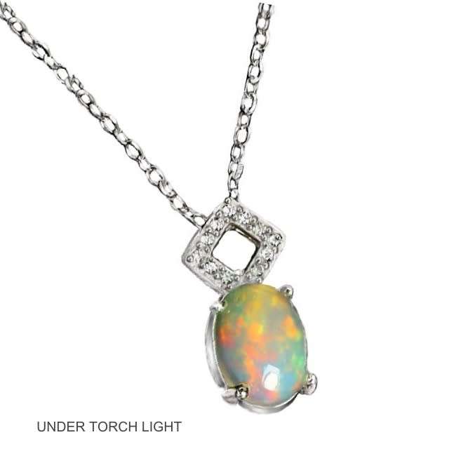 Deluxe Unheated Ethiopian Rainbow Full Flash Fire Opal Solid .925 Sterling Pendant Necklace