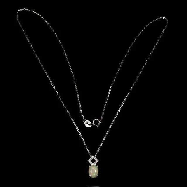 Deluxe Unheated Ethiopian Rainbow Full Flash Fire Opal Solid .925 Sterling Pendant Necklace