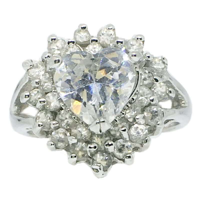 Handmade Natural White Topaz Gemstone in Solid .925 Sterling Silver Ring Size 7.5 or P