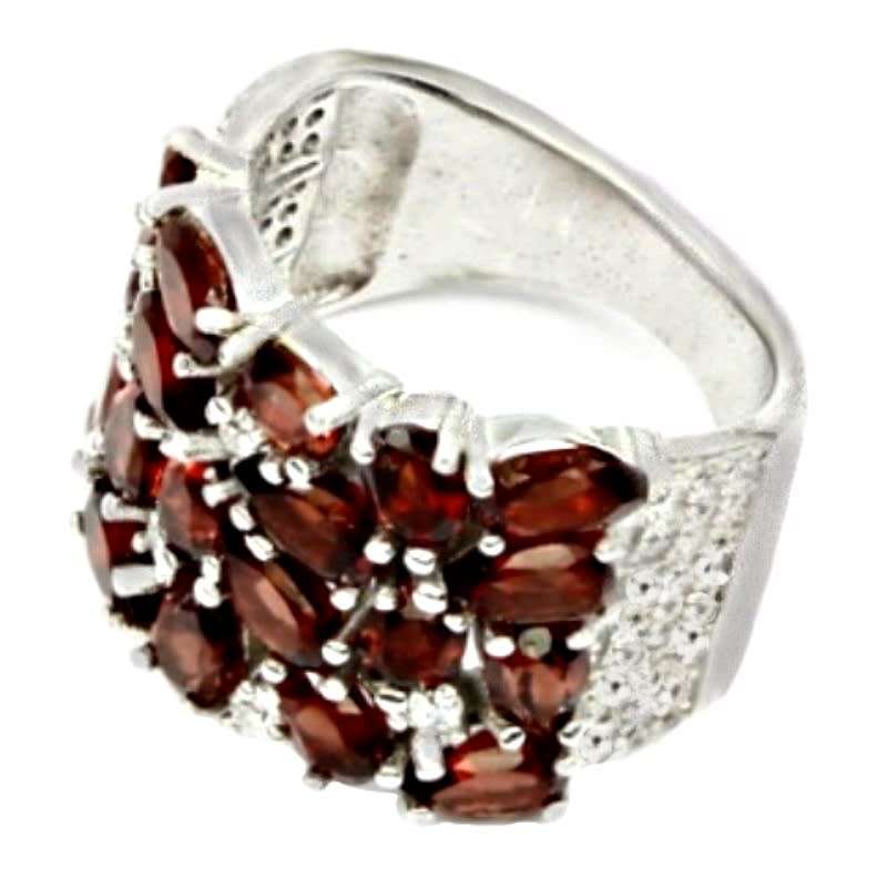 41.81 cts Natural Mozambique Garnet Solid 925 Sterling Silver Ring Size 5.5 - Resizable