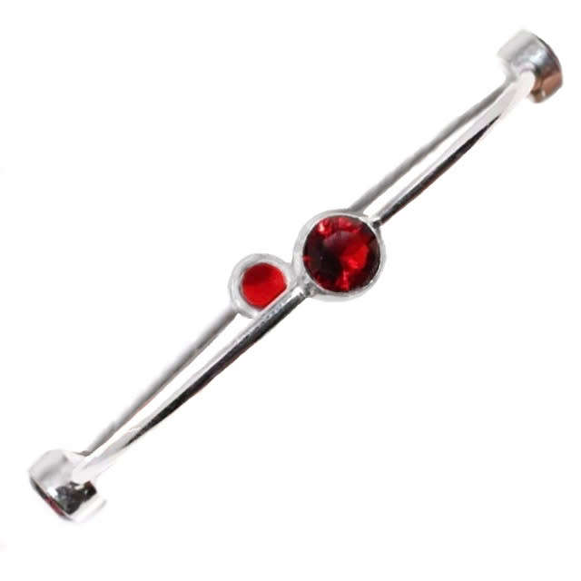 Faceted Garnet Round Rounds set in .925 Sterling Silver Plated Handmade Bangle