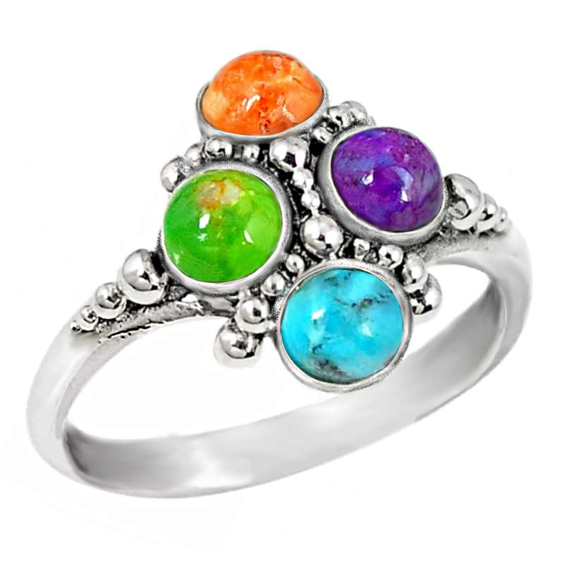 1.94 Cts Natural  South Western Arizona Copper Turquoise Solid .925 Sterling Silver Ring size 8 or Q