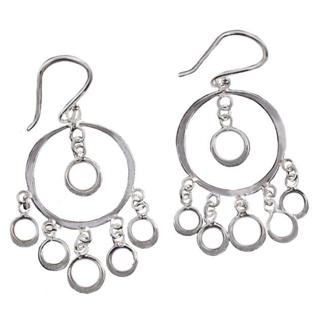 Dainty Chandelier Style made in Solid .925 Sterling Silver Drop Dangle Earrings