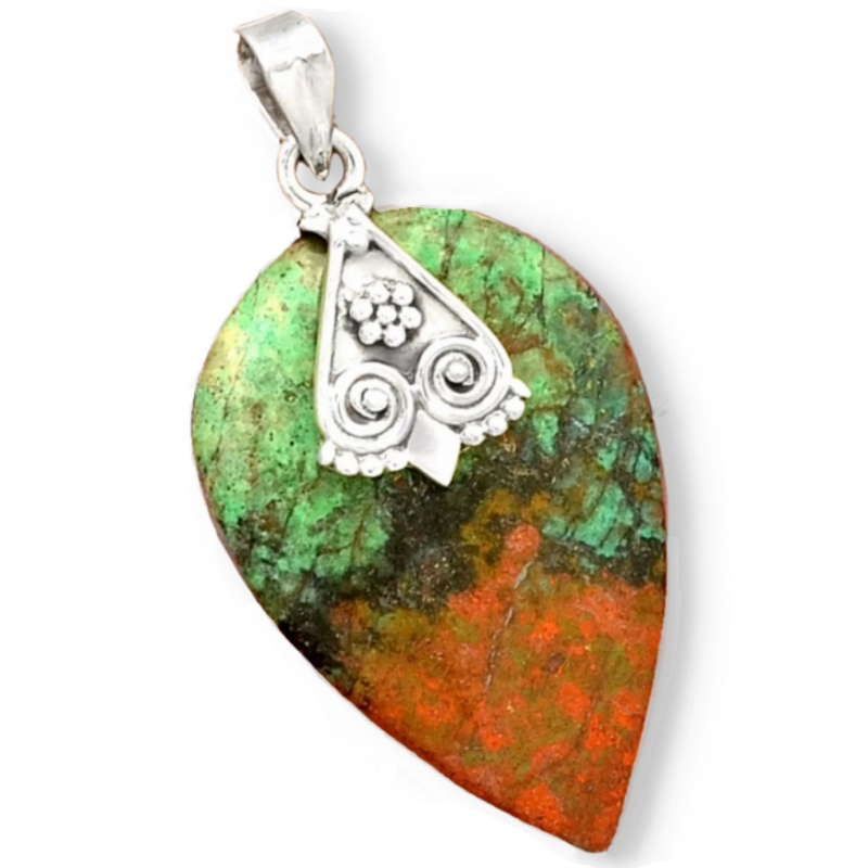 Natural Sonora Sunrise Gemstone Set in Solid .925 Sterling Silver Pendant