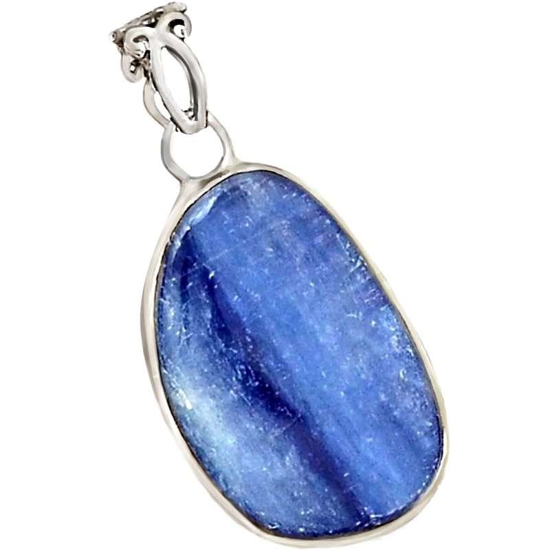 Stylish Natural Kyanite Gemstone .925 Sterling Silver Kyanite Pendant