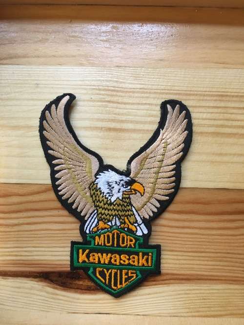 Biker - Factory embroidered eagle Kawasaki cloth badge patch