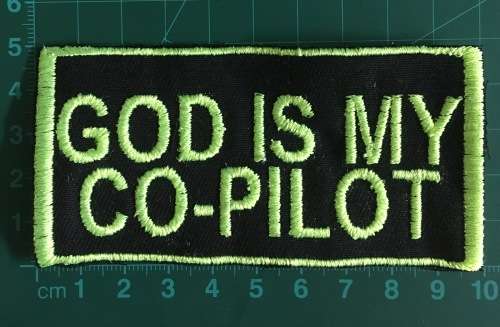 Biker slogan "Co-Pilot" 2  badge patch