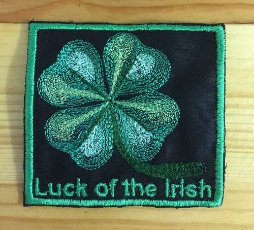 BDG337 Biker Four leave Clover badge patch