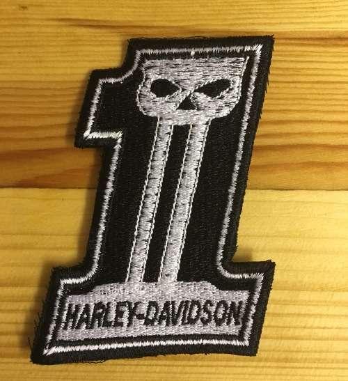 Biker Harley 1 with scull badge patch