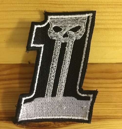 Biker Scull no 1, plain badge patch