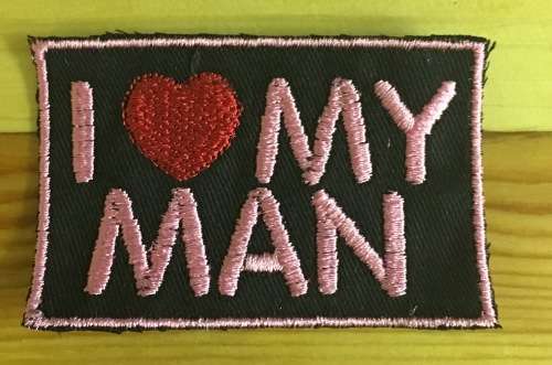 BDG198 Biker I love my man badge patch