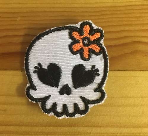 Biker Small ghost with flower badge patch
