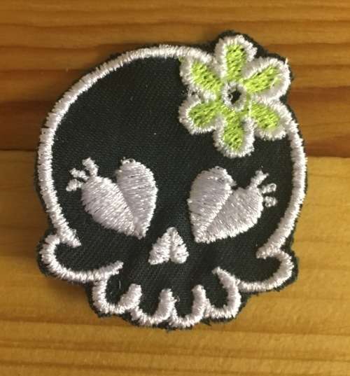 Biker Small ghost with flower badge patch