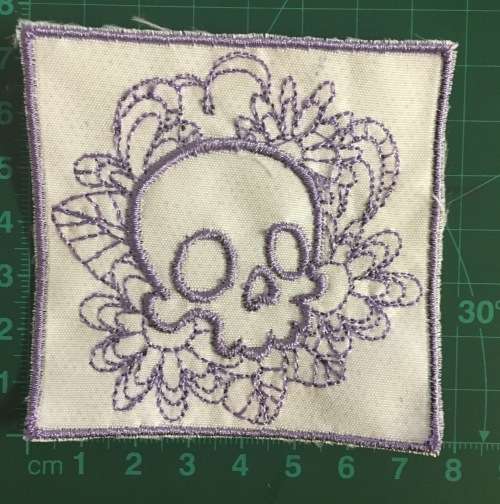 Biker Doodle skull badge patch