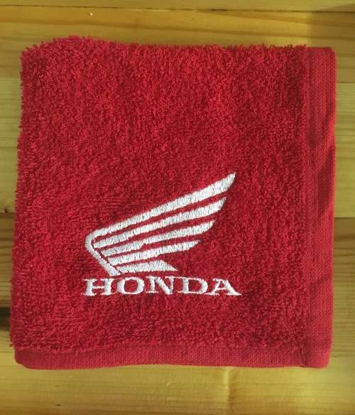 Embroidered red Honda Face cloth
