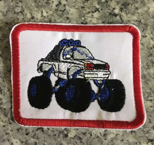 Monster truck badge patch