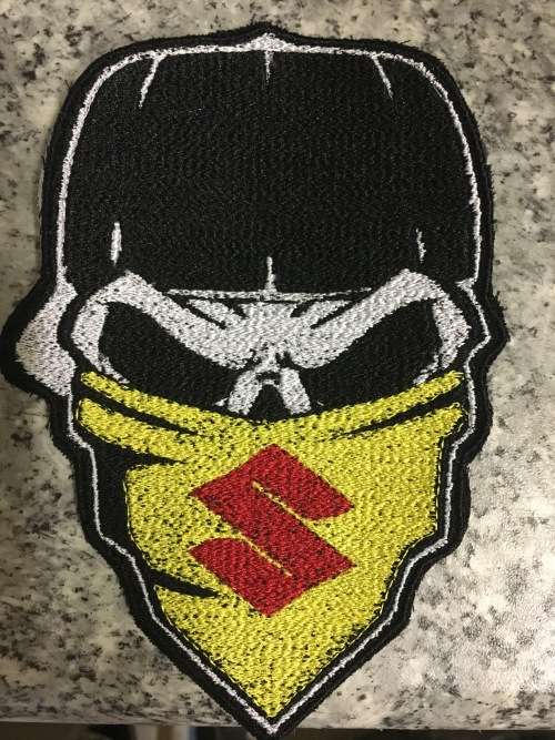 BDG449 Biker Suzuki Bandit Skull badge patch 16cm