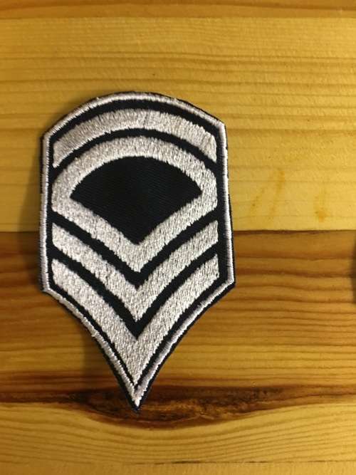 BDG76 White seargent stripes badge patch - Single