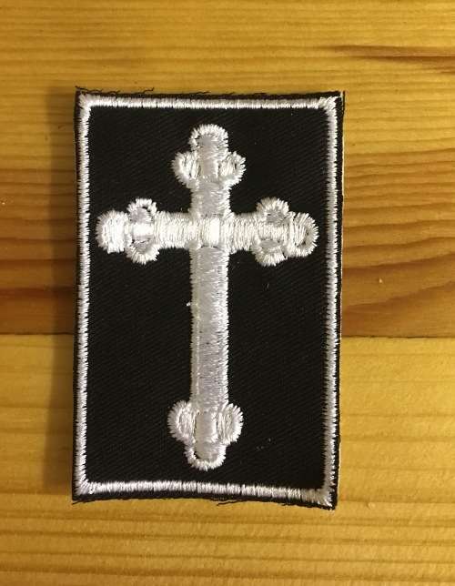 BDG42 Biker White cross badge patch