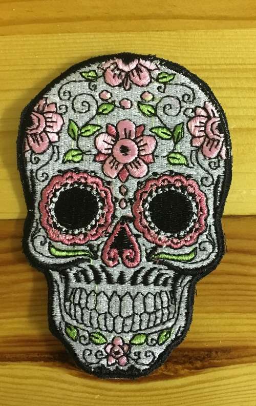 Sugar skull badge patch B106